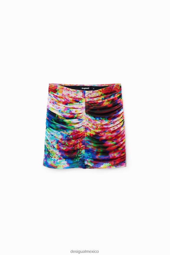 Desigual mujer minifalda floral de tul fruncida VZ26R0324 ropa