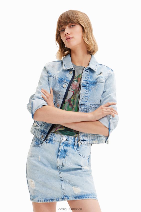 Desigual mujer minifalda vaquera con ojos VZ26R0758 ropa