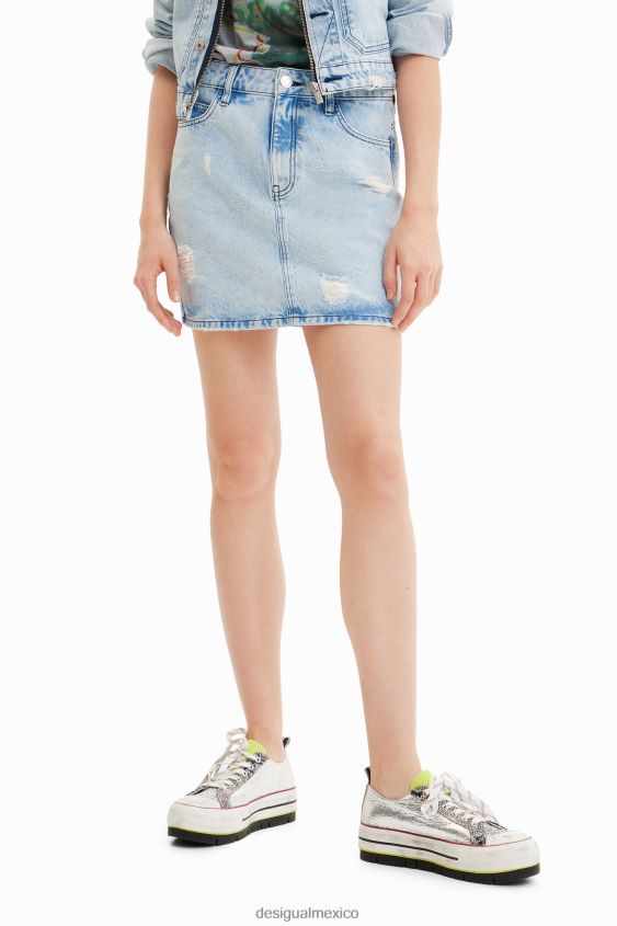 Desigual mujer minifalda vaquera con ojos VZ26R0758 ropa