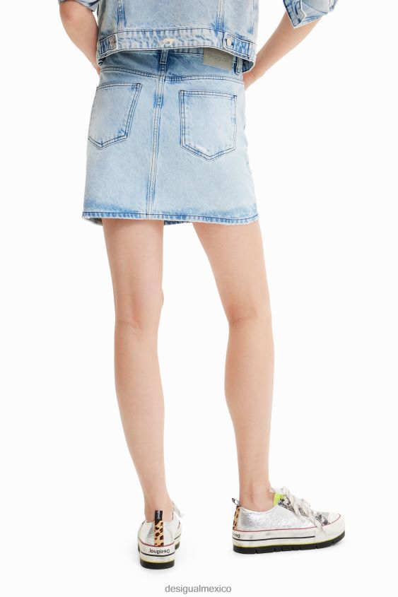 Desigual mujer minifalda vaquera con ojos VZ26R0758 ropa
