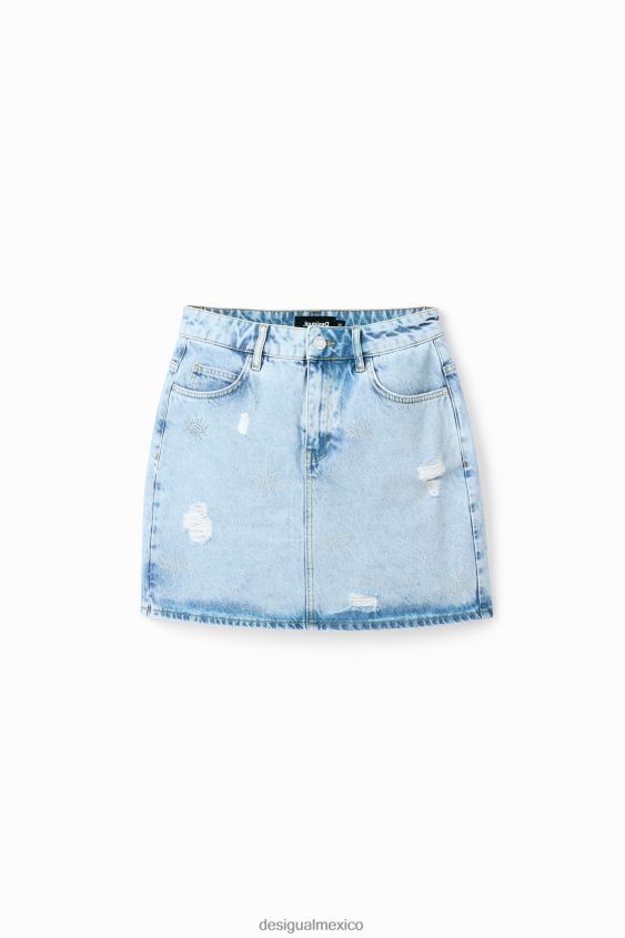 Desigual mujer minifalda vaquera con ojos VZ26R0758 ropa