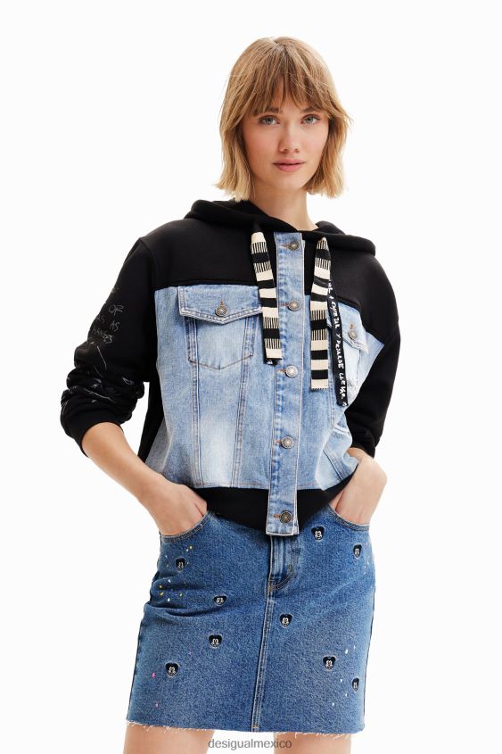 Desigual mujer minifalda vaquera de mickey mouse de disney VZ26R0661 ropa
