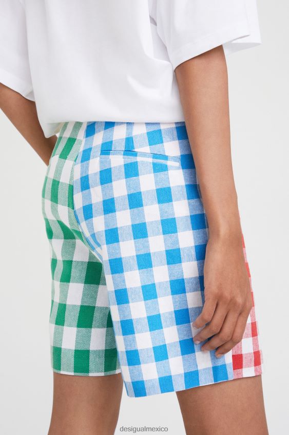 Desigual mujer pantalones cortos a cuadros johnson hartig VZ26R01068 ropa