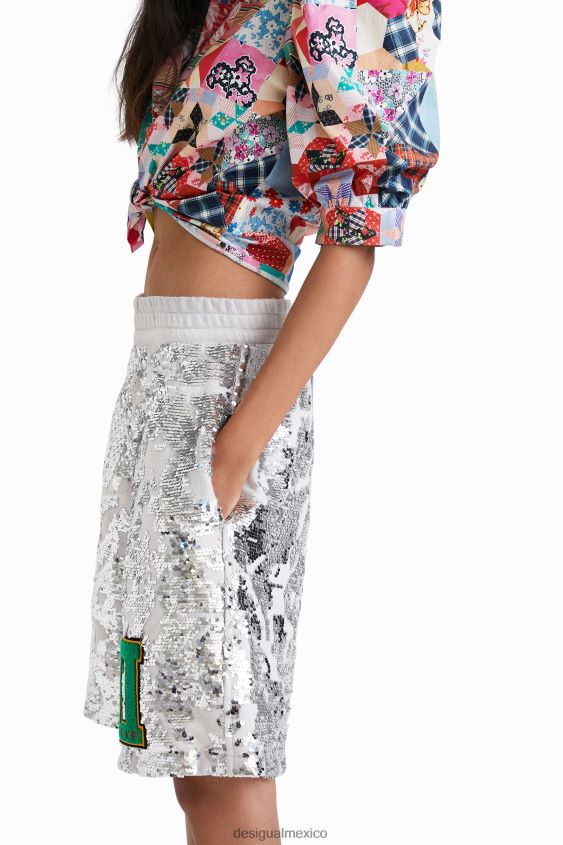 Desigual mujer pantalones cortos con lentejuelas de johnson hartig VZ26R0734 ropa