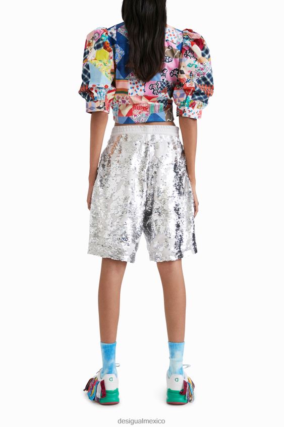 Desigual mujer pantalones cortos con lentejuelas de johnson hartig VZ26R0734 ropa