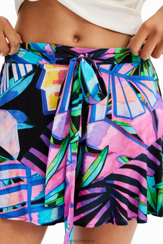 Desigual mujer pantalones cortos con volantes tropicales VZ26R0380 ropa