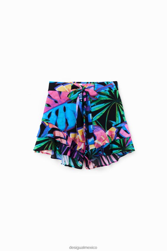 Desigual mujer pantalones cortos con volantes tropicales VZ26R0380 ropa