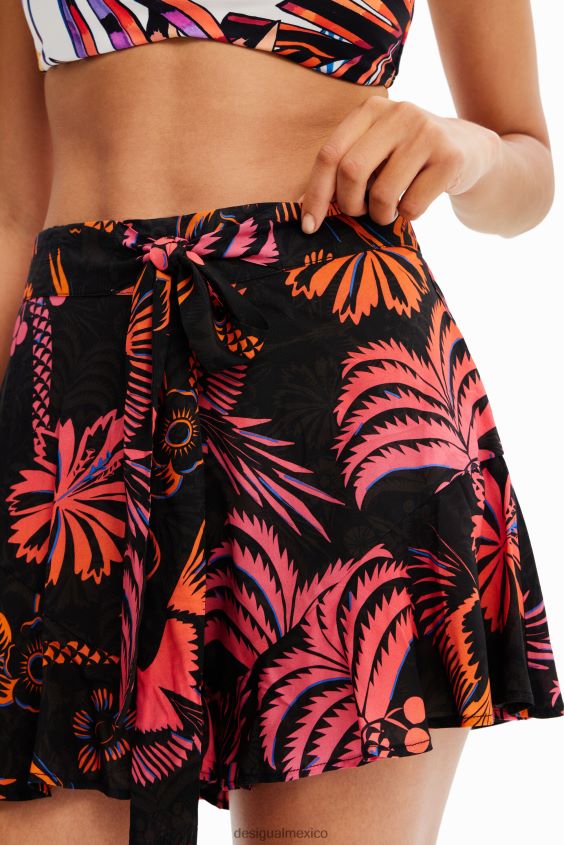 Desigual mujer pantalones cortos con volantes tropicales VZ26R0546 ropa