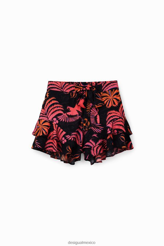 Desigual mujer pantalones cortos con volantes tropicales VZ26R0546 ropa