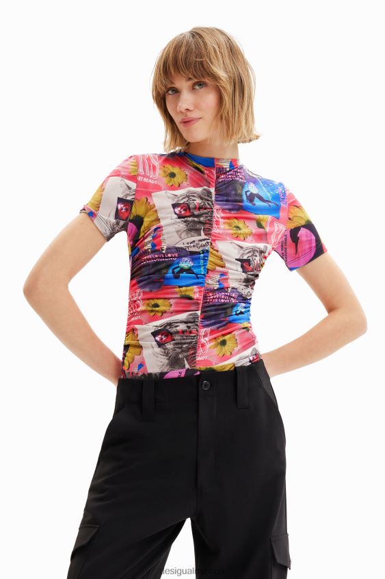 Desigual mujer body con collage fruncido VZ26R0741 ropa