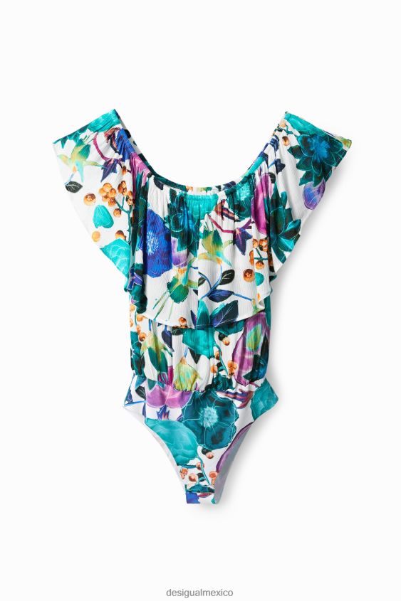Desigual mujer body con cuello barco y estampado floral VZ26R0882 ropa