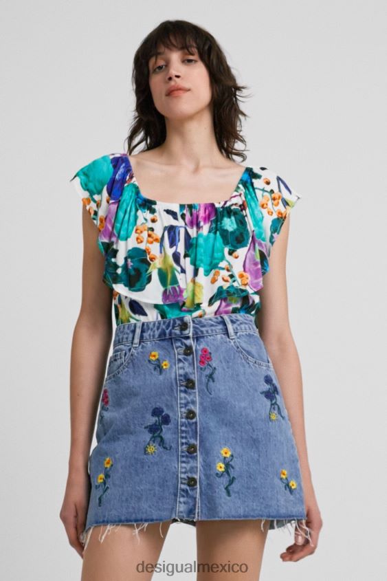 Desigual mujer body con cuello barco y estampado floral VZ26R0882 ropa