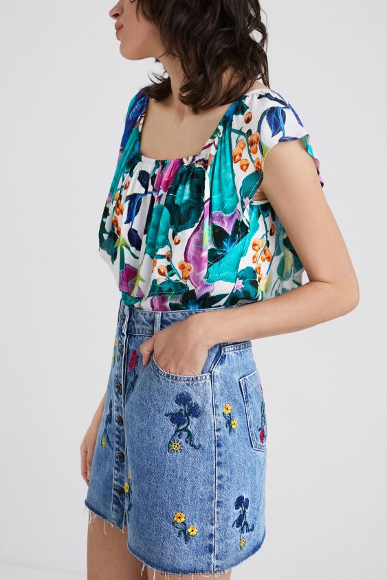 Desigual mujer body con cuello barco y estampado floral VZ26R0882 ropa