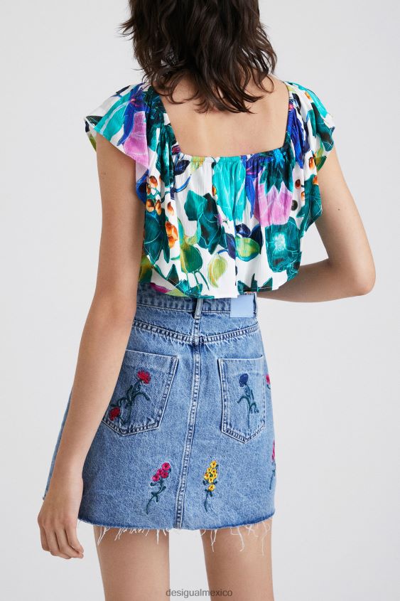 Desigual mujer body con cuello barco y estampado floral VZ26R0882 ropa