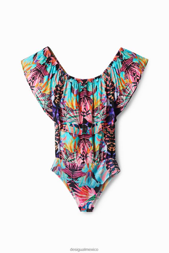 Desigual mujer body con cuello barco y estampado geométrico VZ26R0521 ropa