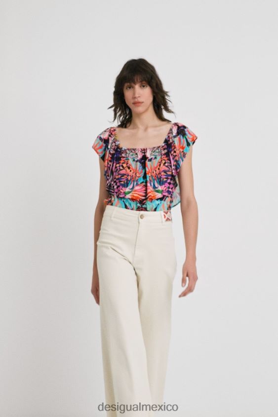 Desigual mujer body con cuello barco y estampado geométrico VZ26R0521 ropa