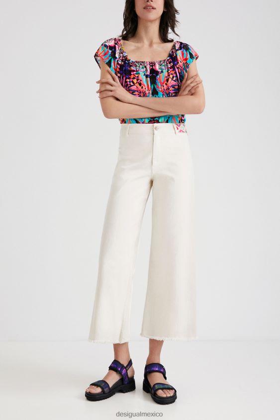 Desigual mujer body con cuello barco y estampado geométrico VZ26R0521 ropa