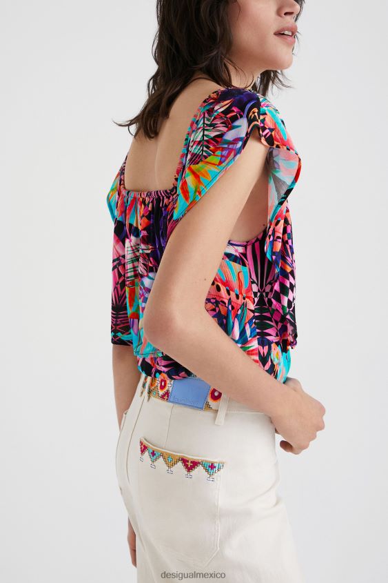 Desigual mujer body con cuello barco y estampado geométrico VZ26R0521 ropa