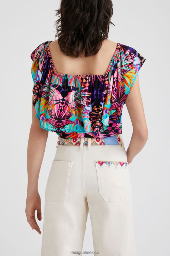 Desigual mujer body con cuello barco y estampado geométrico VZ26R0521 ropa