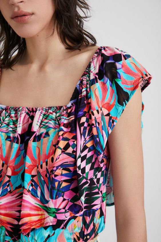Desigual mujer body con cuello barco y estampado geométrico VZ26R0521 ropa