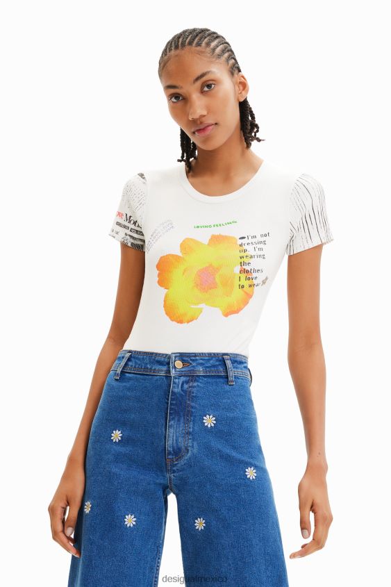 Desigual mujer body con estampado de canalé VZ26R0524 ropa