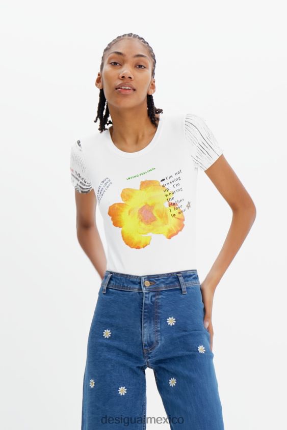 Desigual mujer body con estampado de canalé VZ26R0524 ropa