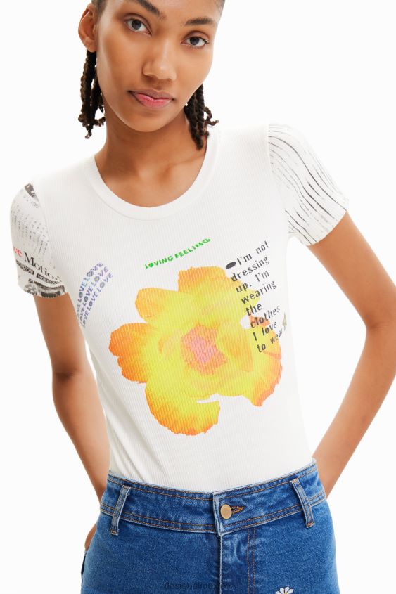 Desigual mujer body con estampado de canalé VZ26R0524 ropa