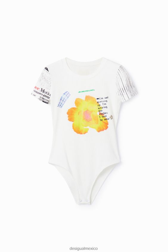 Desigual mujer body con estampado de canalé VZ26R0524 ropa