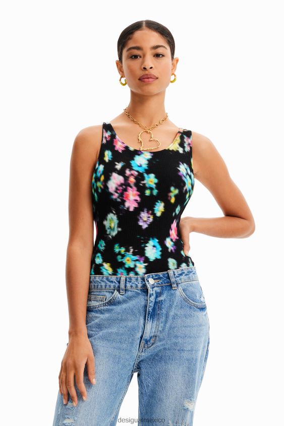 Desigual mujer body con tirantes de canalé VZ26R0740 ropa