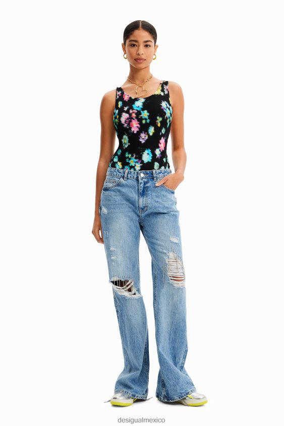 Desigual mujer body con tirantes de canalé VZ26R0740 ropa