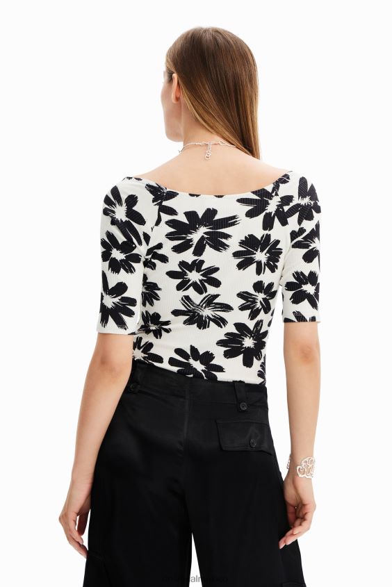 Desigual mujer body de canalé floral VZ26R0531 ropa