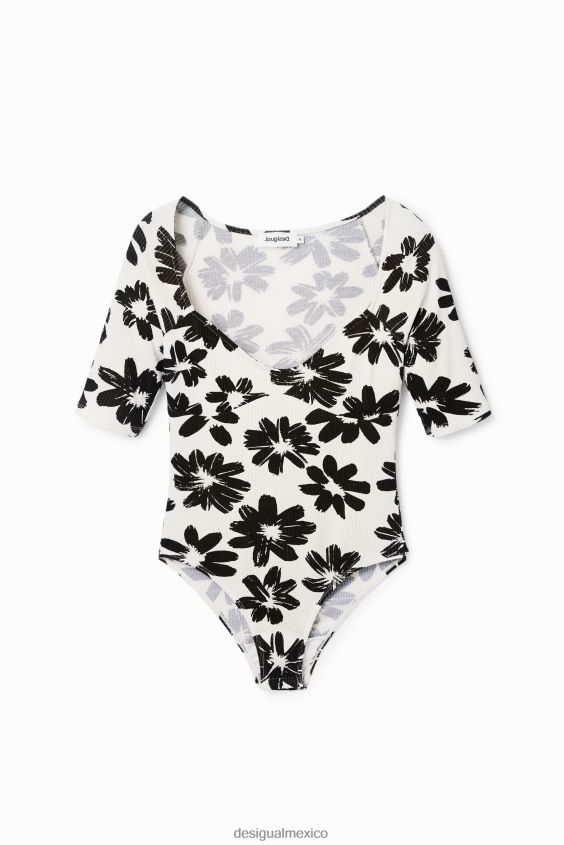 Desigual mujer body de canalé floral VZ26R0531 ropa