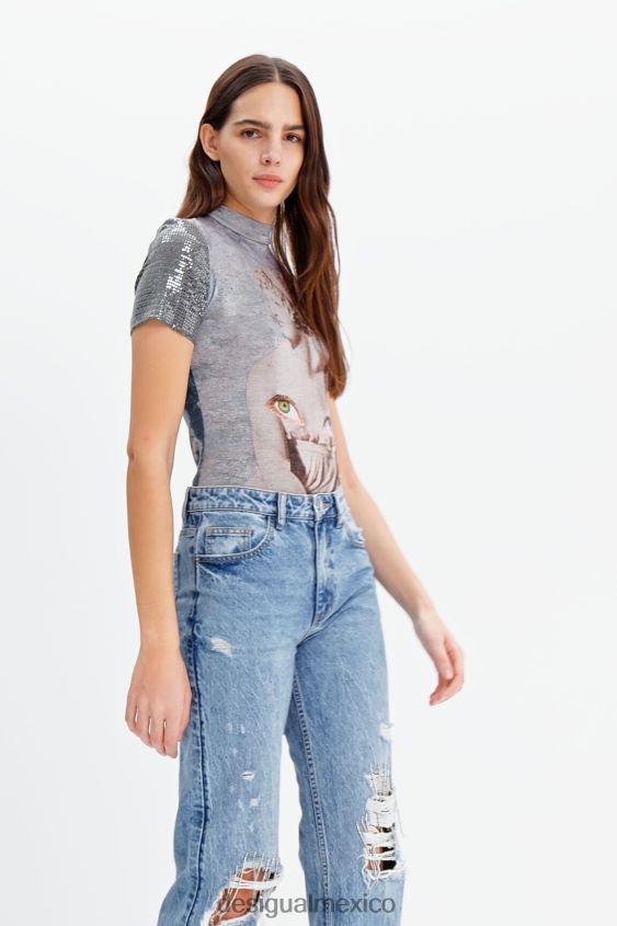 Desigual mujer body de punto metalizado VZ26R0866 ropa