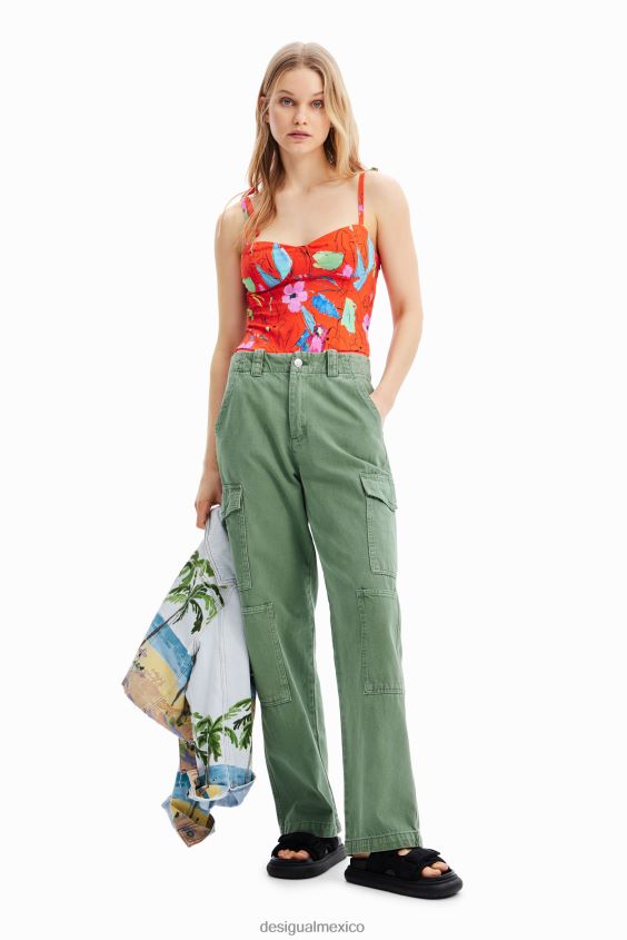 Desigual mujer body tropical con corsé y tiras VZ26R0514 ropa