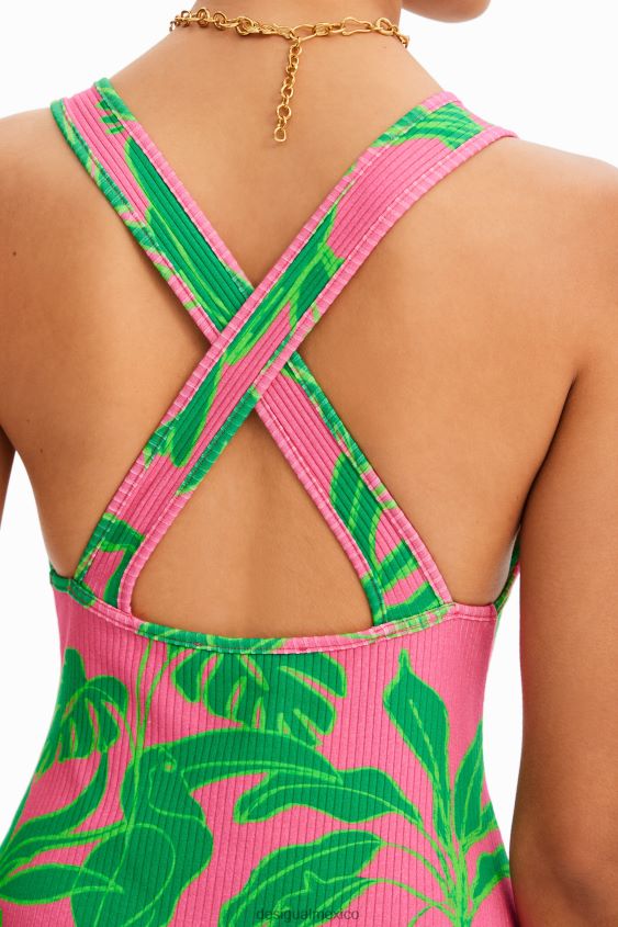 Desigual mujer body tropical de canalé con tirantes VZ26R0799 ropa