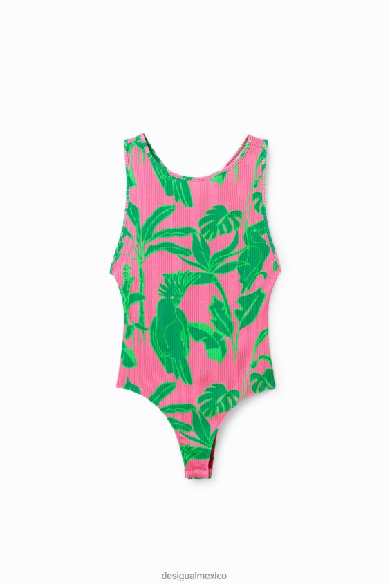 Desigual mujer body tropical de canalé con tirantes VZ26R0799 ropa