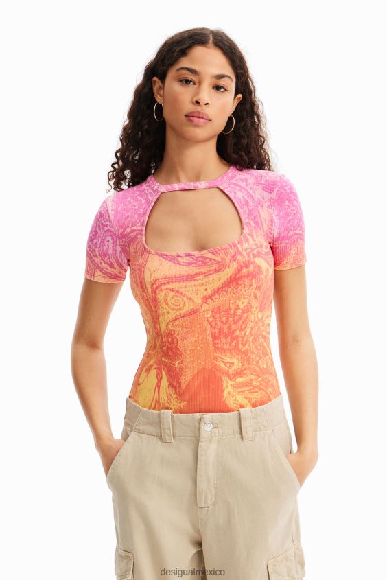 Desigual mujer metro. body de canalé con aberturas de christian lacroix VZ26R0717 ropa
