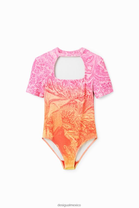Desigual mujer metro. body de canalé con aberturas de christian lacroix VZ26R0717 ropa