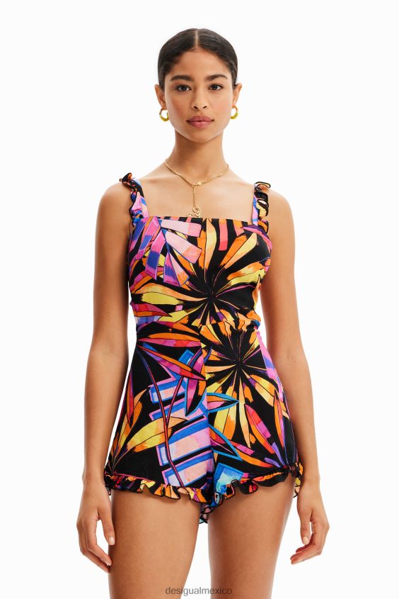 Desigual mujer mono corto con volantes VZ26R0922 ropa