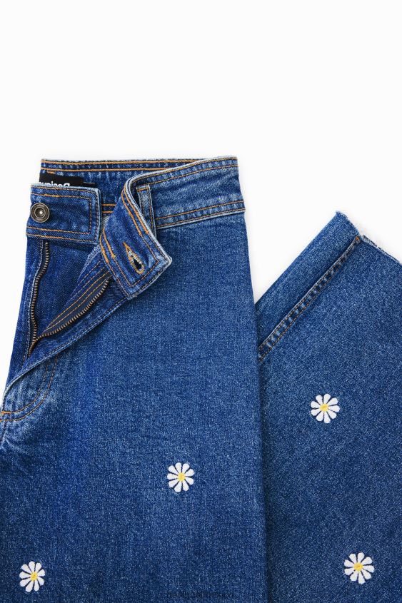 Desigual mujer culottes de mezclilla con margaritas VZ26R0881 ropa