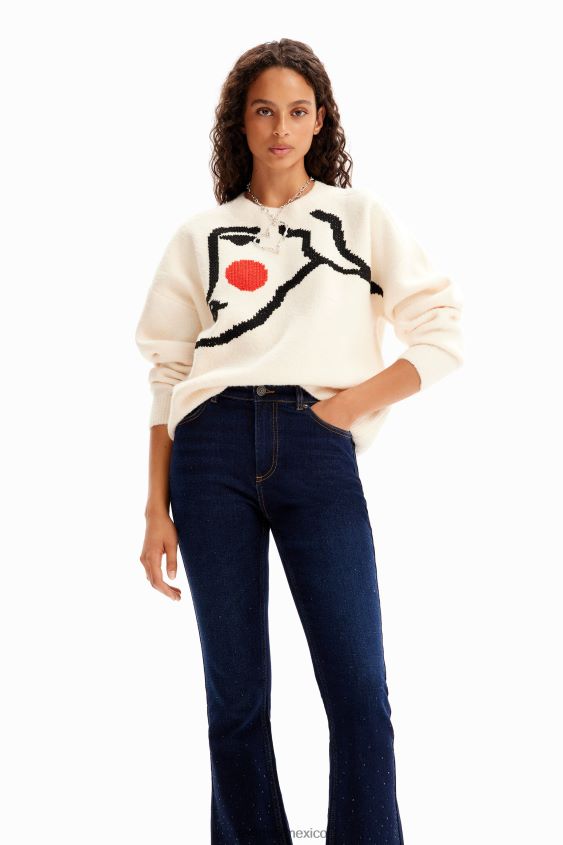 Desigual mujer jeans acampanados con tachuelas VZ26R0136 ropa