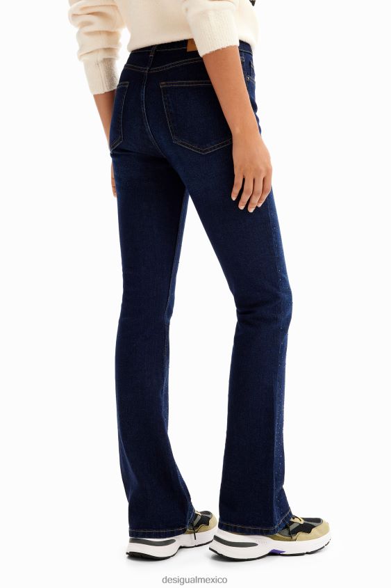 Desigual mujer jeans acampanados con tachuelas VZ26R0136 ropa