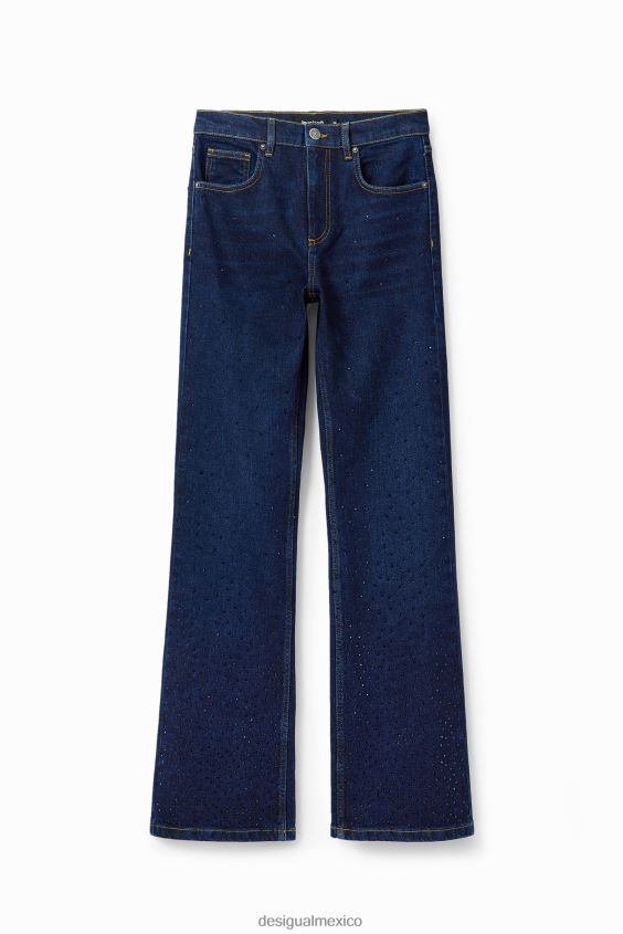 Desigual mujer jeans acampanados con tachuelas VZ26R0136 ropa