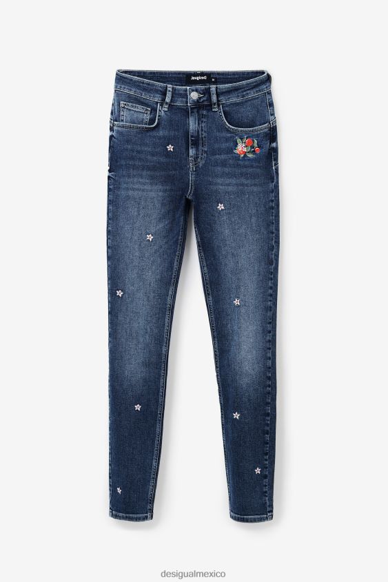 Desigual mujer jeans ajustados con flores y push-up VZ26R0445 ropa