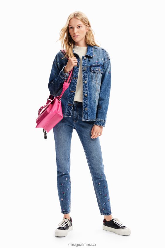 Desigual mujer jeans ajustados con push-up y estampado floral VZ26R057 ropa