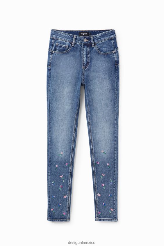 Desigual mujer jeans ajustados con push-up y estampado floral VZ26R057 ropa