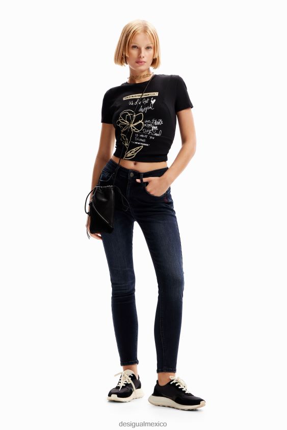 Desigual mujer jeans ajustados con realce VZ26R0173 ropa