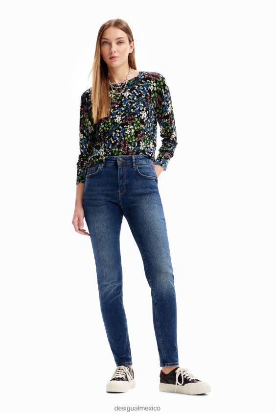 Desigual mujer jeans ajustados con realce VZ26R0182 ropa