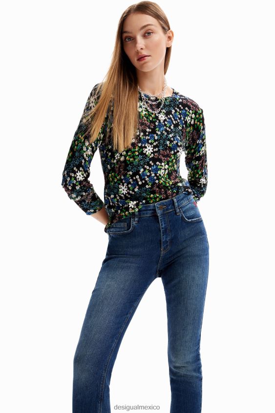 Desigual mujer jeans ajustados con realce VZ26R0182 ropa