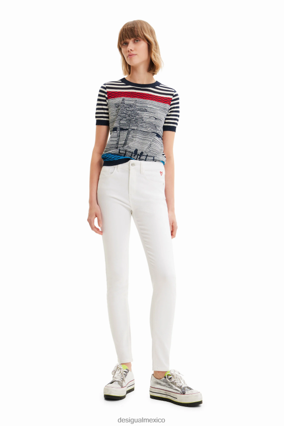 Desigual mujer jeans ajustados con realce VZ26R0818 ropa
